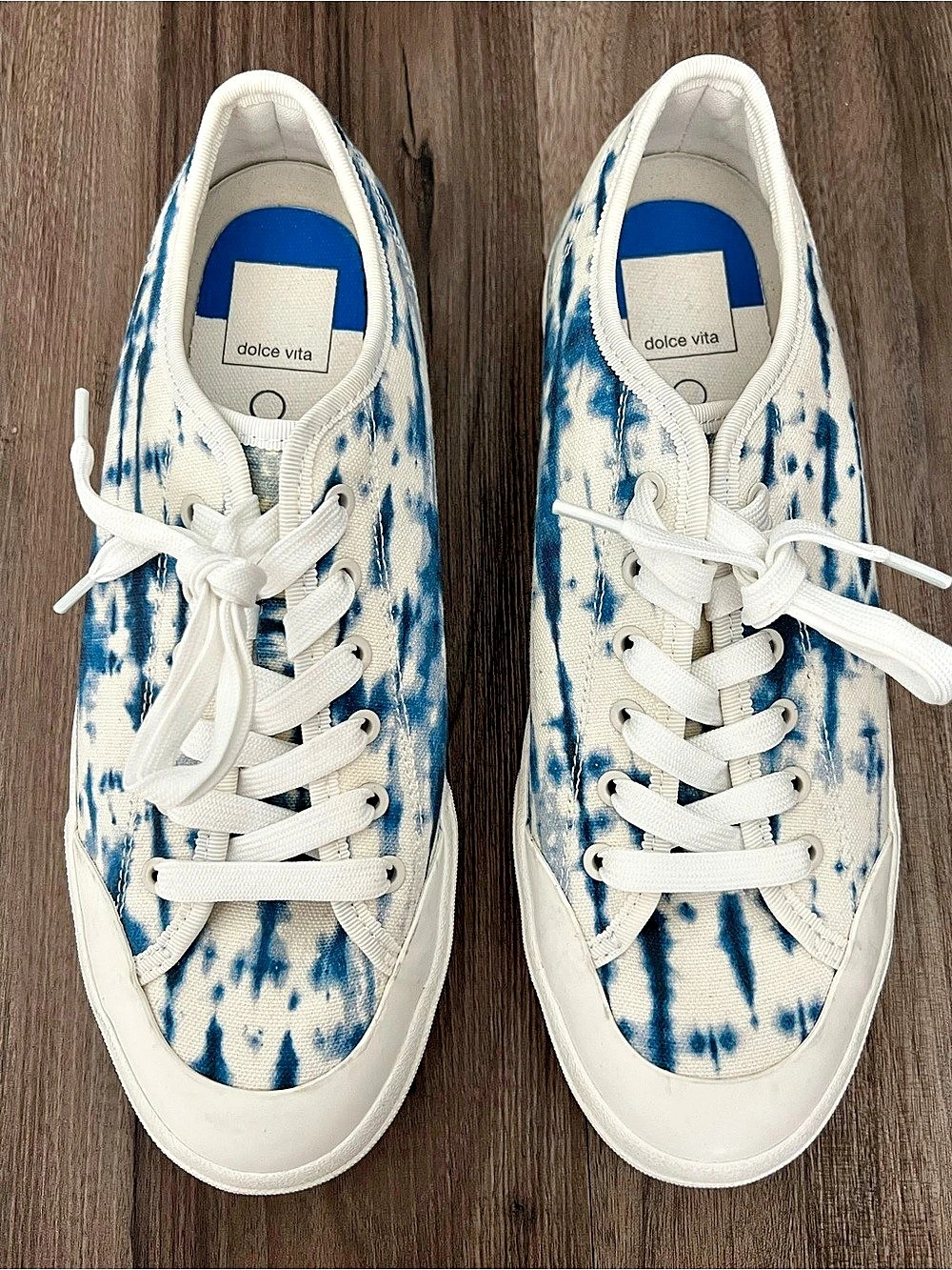 Dolce Vita Cleah Blue & White Tie-Dye Sneakers